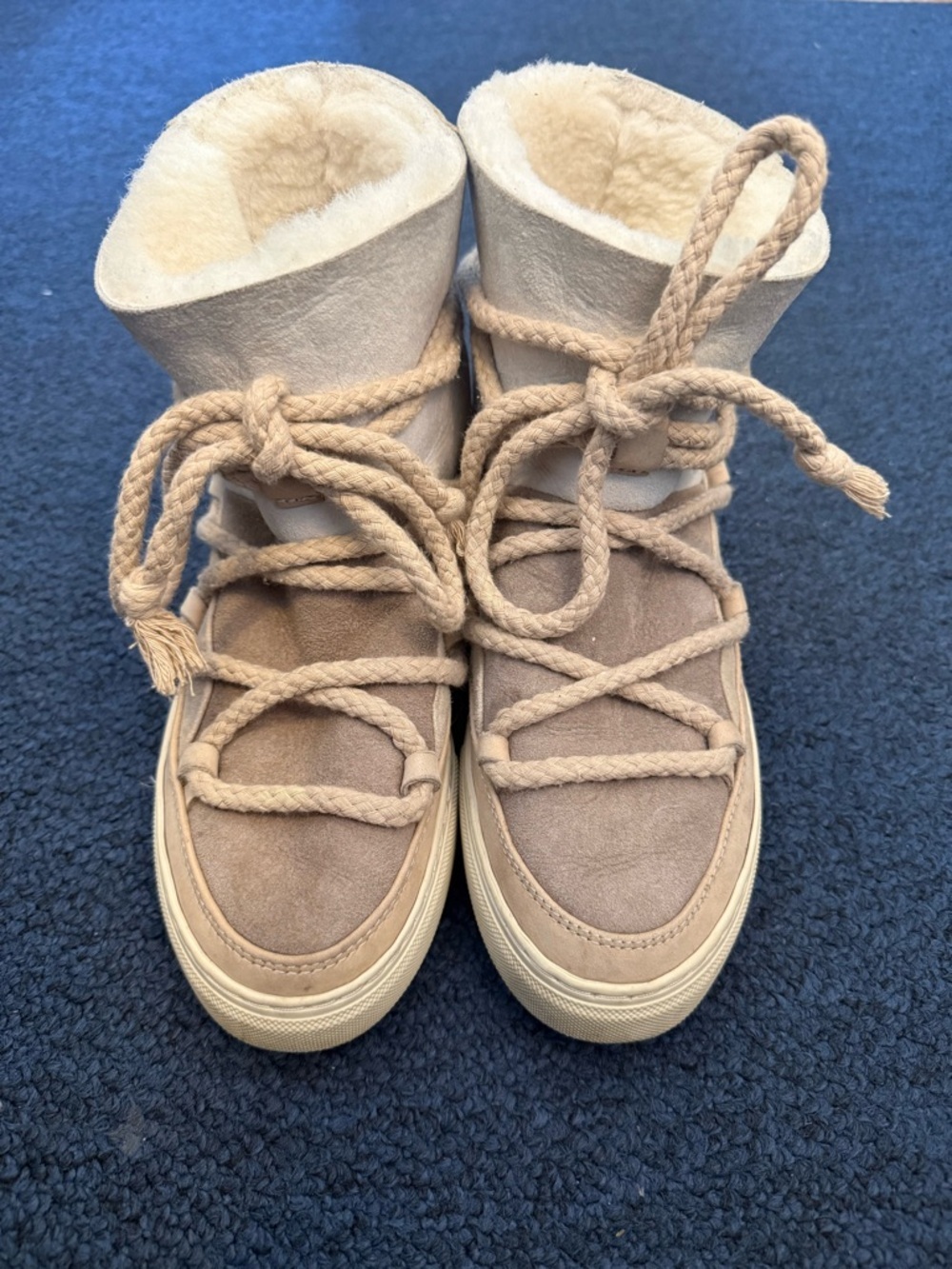 Inuikii Classic Shearling Sneaker Boots in Beige Taupe - Size EU 38 / US 8